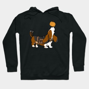 Pumpkin Basset Hound Bard | DND Dogs | Fantasy Art Hoodie